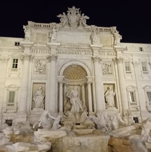  ‘neath the Trevi fountain light